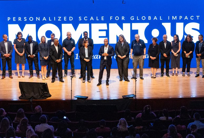 Leadership on stage during strat plan