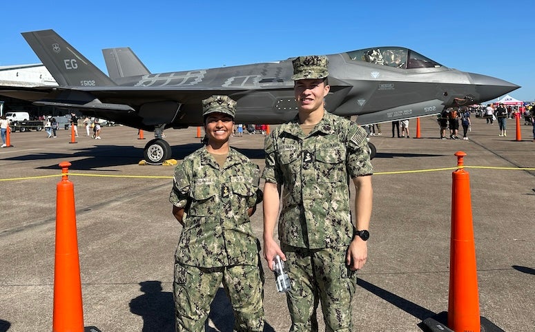 Kai Hartman and Thara Venkateswaran, Rice Naval ROTC members