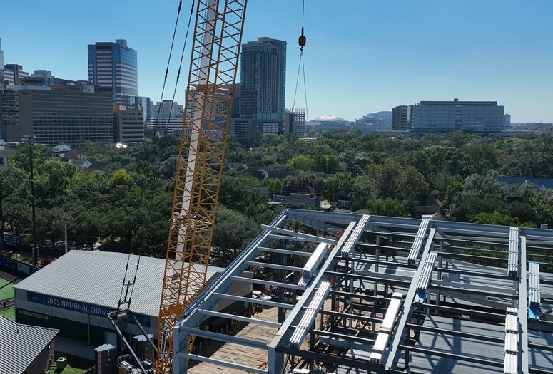 Topping out Sarofim Hall