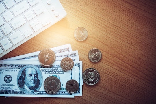 Picture of bill and coins.