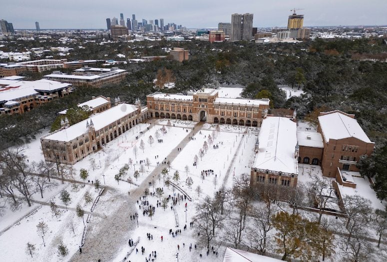 Snow Day at Rice University