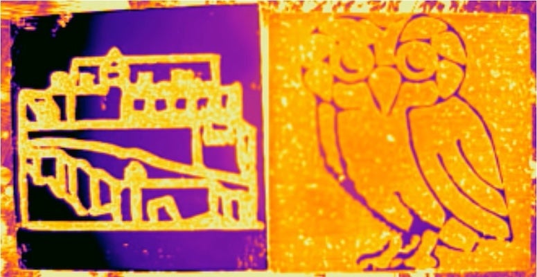 castle and owl on aluminum surface
