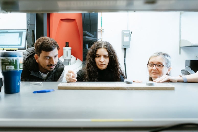 Morosan and team in the lab