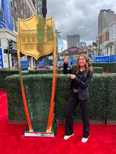 Rice student Sutton Walsh at the NFL Honors in New Orleans.