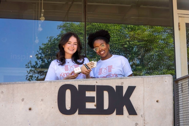 Casey and Kuye outside the OEDK at Rice