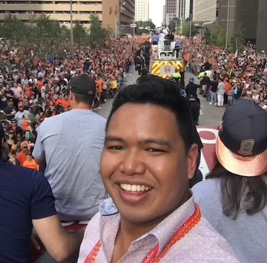 Oz Ocampo at Astros parade. 