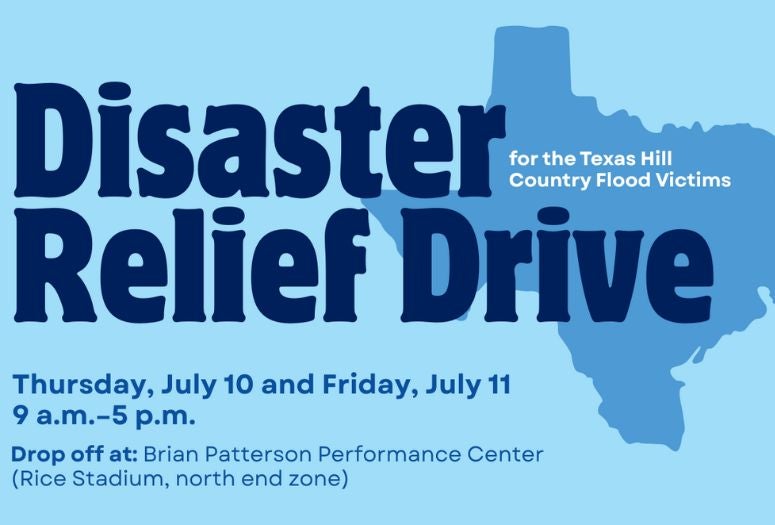 Disaster relief drive July 10-11, 2025
