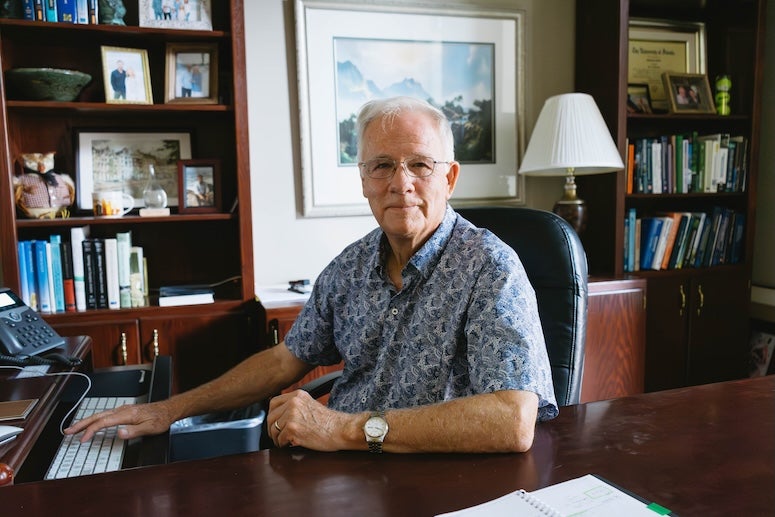 Philip Bedient at his desk at the SSPEED Center