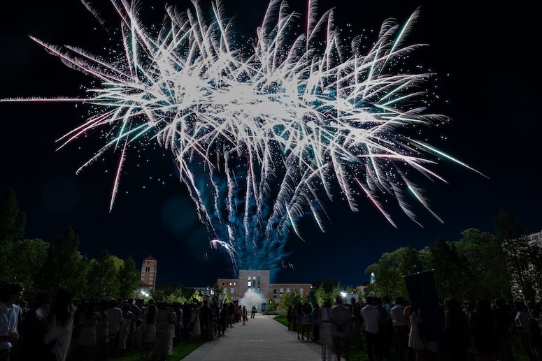 Members of Rice’s Class of 2029 walk through the Sallyport during the university’s annual tradition marking the start of their journey as Owls.