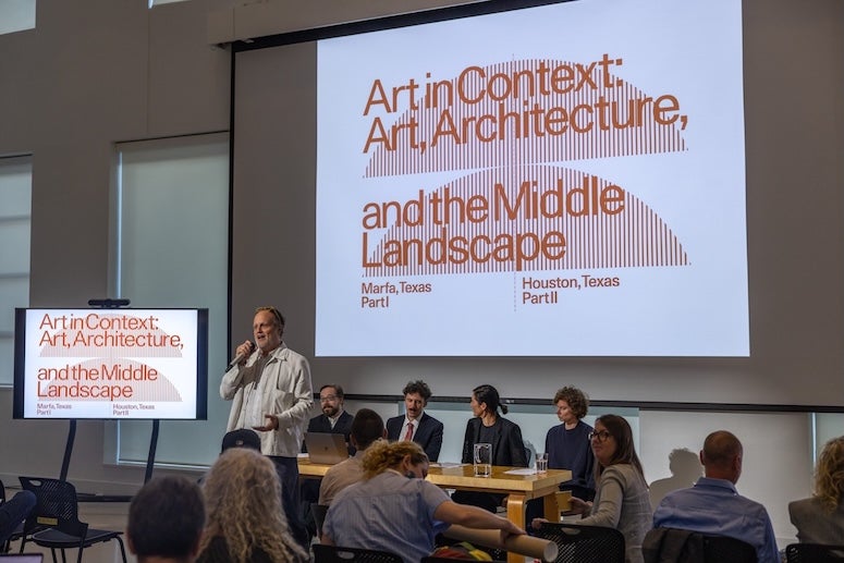 The Rice School of Architecture welcomed students, faculty and visitors Nov. 7 for the opening of “Art, Architecture and the Middle Landscape,” a new exhibition exploring how art and architecture respond to and help shape social, political and ecological change.