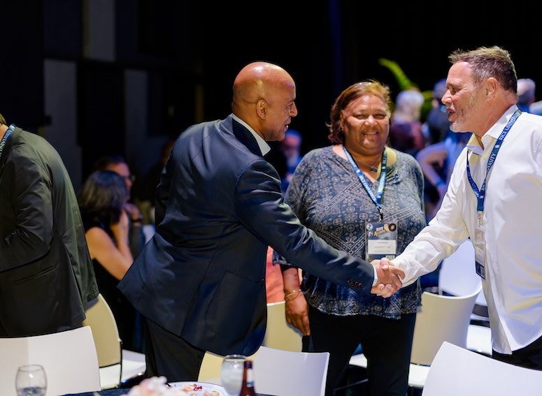 Rice President Reginald DesRoches joined hundreds of returning Owls during Alumni Weekend Nov. 6-9, visiting class reunion tents across campus to greet alumni celebrating milestones from their 10th to 50th reunions.
