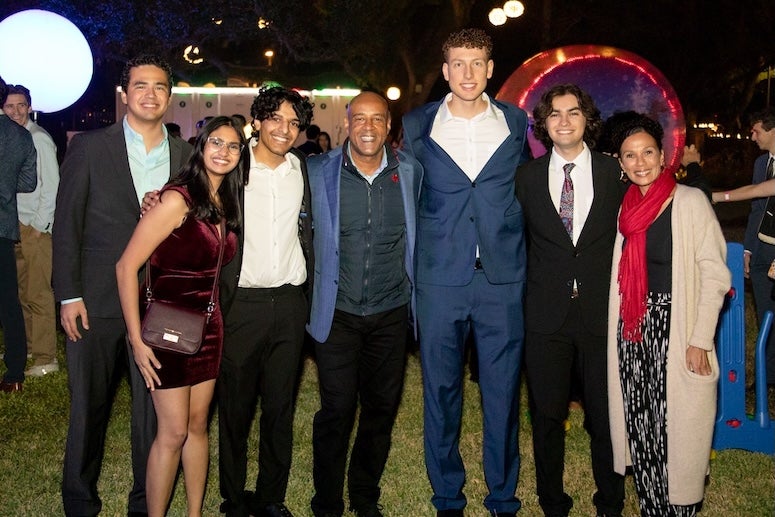 Rice President Reginald DesRoches welcomed seniors to his home Dec. 6 for the university’s annual Senior Holiday Celebration, a festive tradition that brings the class together before they head into their final semester.