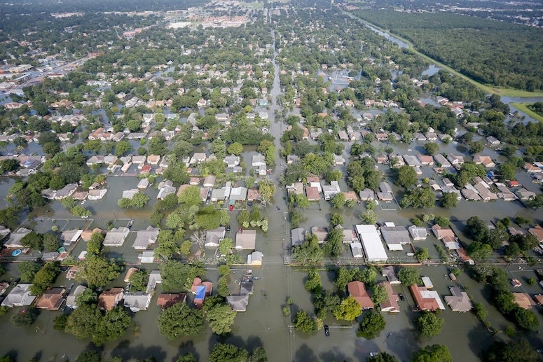 View of Hurricane Harvey flooding 