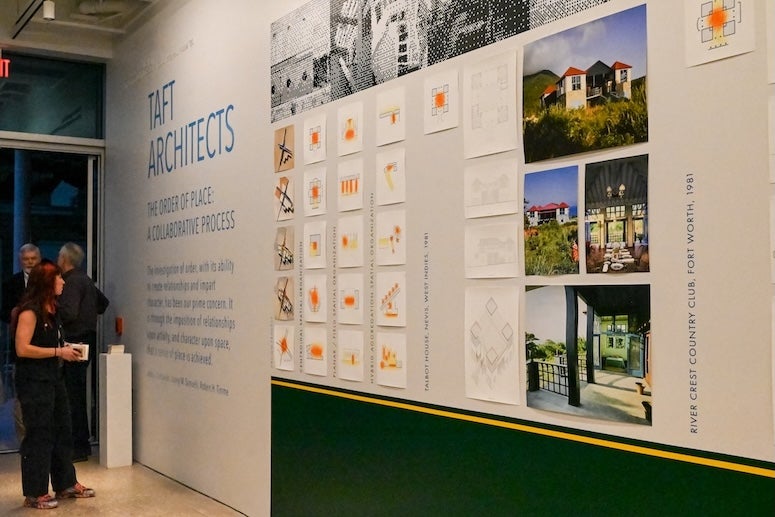 A crowd gathered Feb. 27 at the Rice University School of Architecture’s MD Anderson Hall to celebrate the legacy of Houston-based Taft Architects, as co-founders John Casbarian and Danny Samuels delivered a public lecture followed by the opening of the exhibition “The Order of Place: A Collaborative Process.”