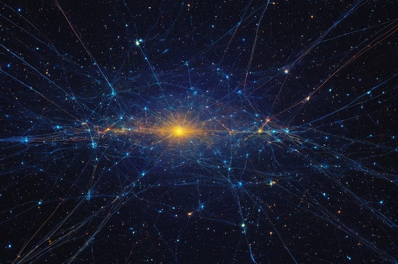 Stock illustration of particles in space. 