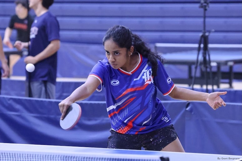 A member of the Rice University Table Tennis Club’s women’s team.