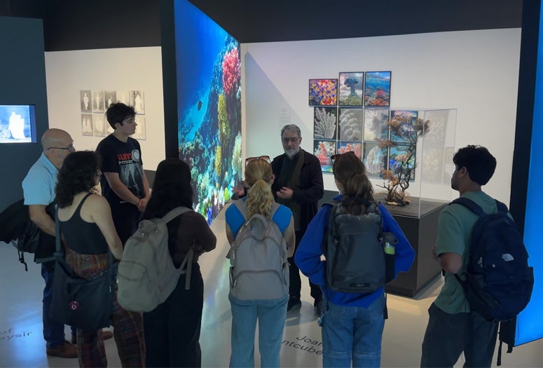 Joan Fontcuberta with class in the Moody Center for the Arts