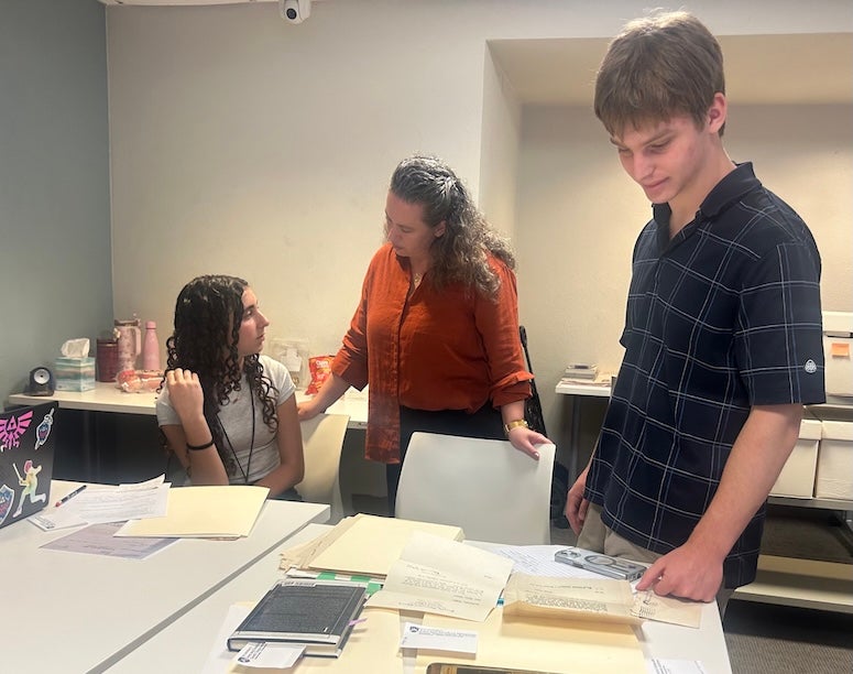 Students research the South Texas Jewish Archives at Fondren Library through the STJA fellowship program.