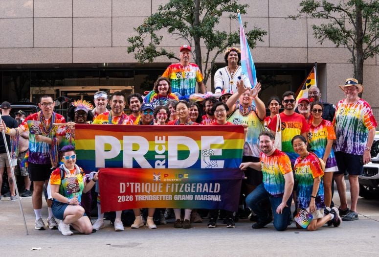 Rice University's Pride Parade walking group