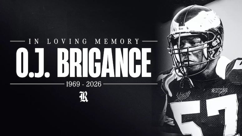 O.J. Brigance, a former standout linebacker at Rice and at the professional level who responded to a diagnosis of amyotrophic lateral sclerosis (ALS) by creating The Brigance Brigade, which provides support and other resources for the families facing a similar reality, passed away on Monday at the age of 56.