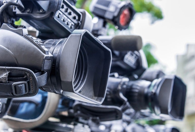 Stock image of TV cameras