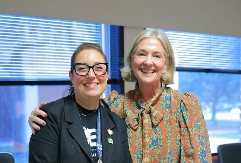 Amy Dern (left) and Brené Brown (right). Credit: An Le. 