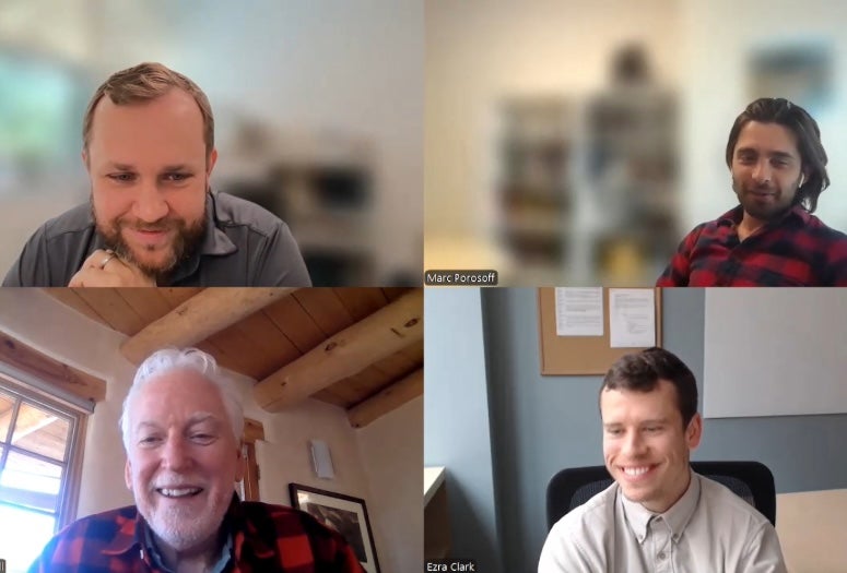 A screenshot taken during a recording for PodCAT, featuring guest Charles Campbell from the University of Washington. 