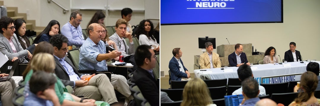 two photos of conference proceedings