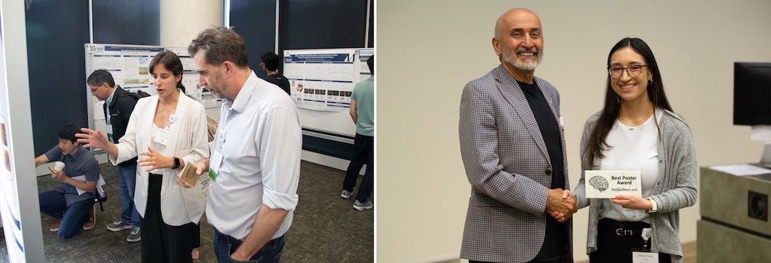 two photos from poster session
