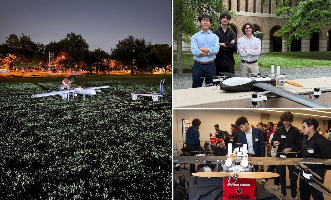 photo collage of the student founders and their prototype