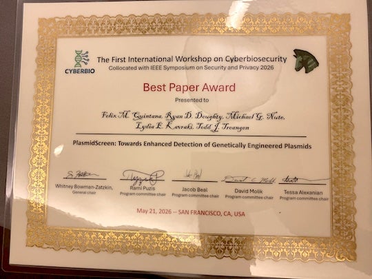diploma for 'best paper'