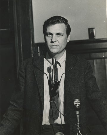 Ron Sass during a 1969 interview on KPRC-TV. (Photo courtesy of Melissa Kean)