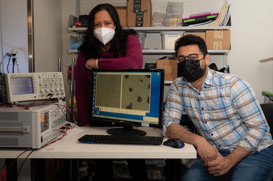 Sibani Lisa Biswal and Kedar Joshi. (Credit: Jeff Fitlow/Rice University)