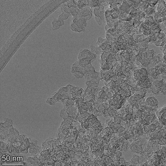 transmission electron microscope image of flash graphene co-doped with boron and nitrogen