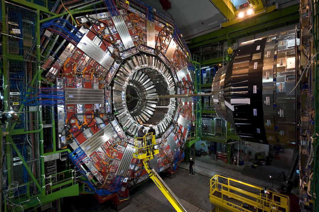 The Compact Muon Solenoid undergoes maintenance during preparations for run 3 of the Large Hadron Collider. Courtesy of CERN