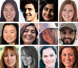 CAPTION: Researchers at Rice University and elsewhere polled thousands of coaches and athletic directors at Texas high schools and colleges about how rising temperatures will affect their summer practices. From left: top row, Selena Guo, Beck Miguel Saunders-Shultz, Gargi Samarth and Emily Gurwitz; second row, Chelsea Li, Lizzy Gaviria, Karen Lu and Ebrahim Nabizadeh; bottom row, Kate Weinberger, Sylvia Dee, Jane Baldwin and Christine Nittrouer. (Credit: The Climate and Water Lab/Rice University)