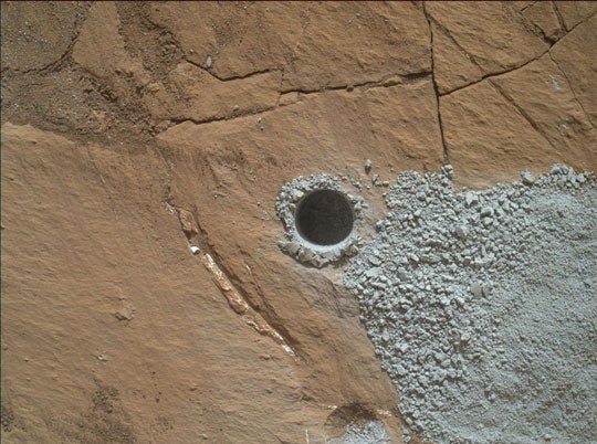 Curiosity rover's tridymiet boorlocatie