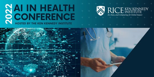 Graphic for Ken Kennedy Institute's 2022 AI in Health Conference