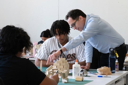 A high school student participates in Rice's Architecture's Summer Immersion program.