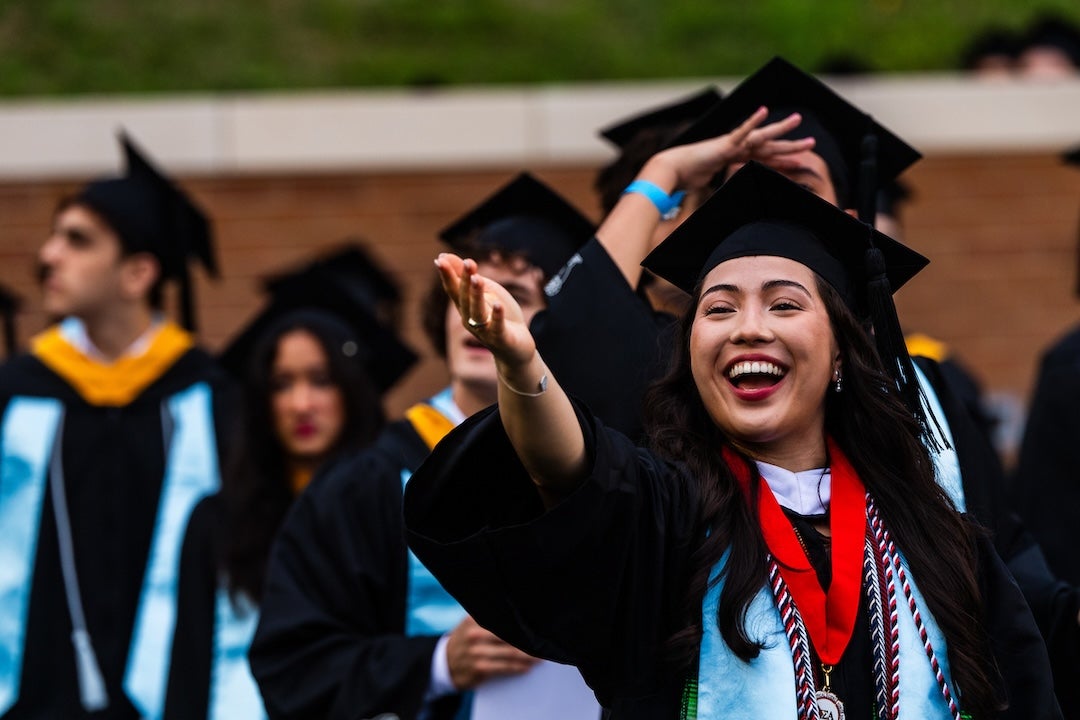 Class of 2024 graduates celebrate during the 111th commencement ceremony.