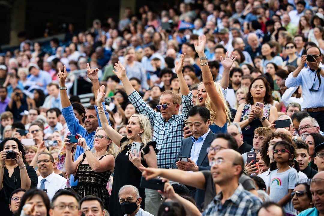 Family and friends of Class of 2024 graduates celebrate during the 111th commencement ceremony.