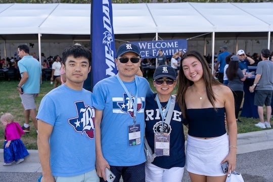 A family attends Families Weekend 2023