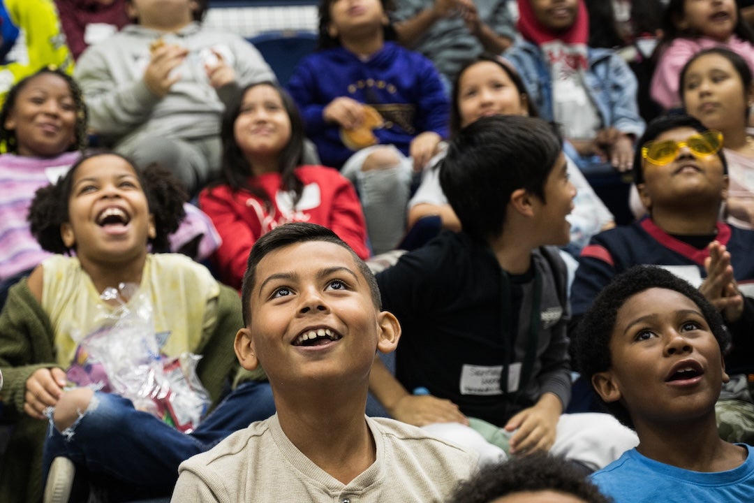Tudor Fieldhouse was packed with energy and excitement Dec. 13 as Rice Athletics and the Rice University School Mathematics Project (RUSMP) hosted Houston-area students for the 10th annual School House Mania.