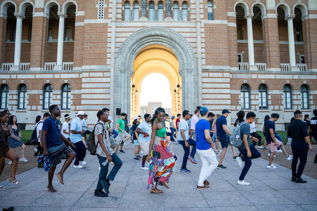 About 600 new graduate international students were welcomed to Rice during a welcome dinner hosted by the Office of International Students and Scholars (OISS) Aug. 16.