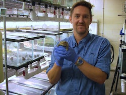 Rice University biologist Scott Solomon discusses endangered toads during a virtual field trip to the Houston Zoo for his Coursera series of courses focused on ecology, evolution and biodiversity. (Credit: Rice Online Learning)