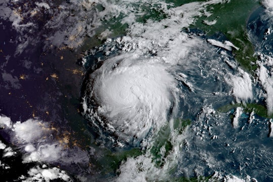 Hurricane Harvey in the Gulf of Mexico