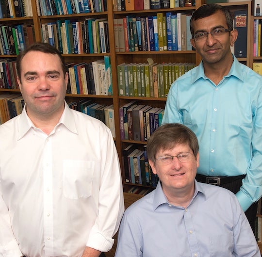 From left: Philip Singer, Walter Chapman and Dilip Asthagiri. Photo by Jeff Fitlow