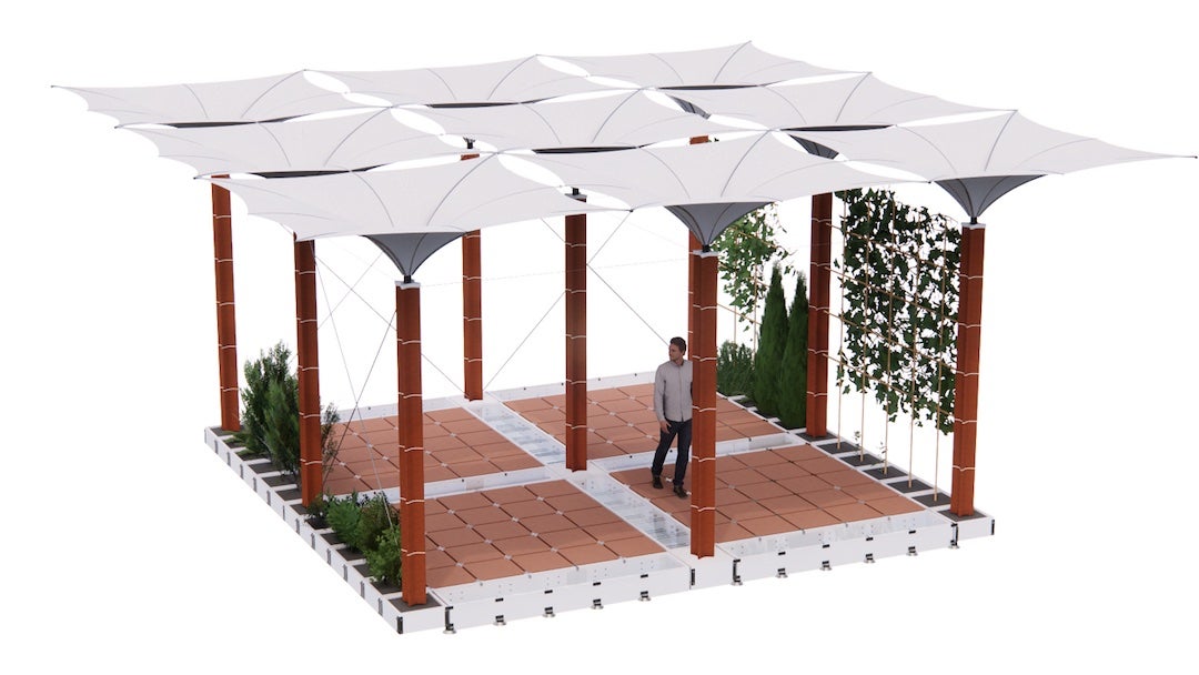A rendering shows a section of the proposed oasis.