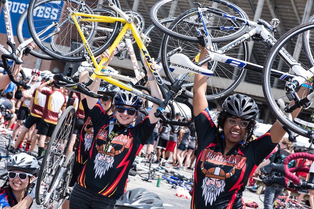 Rice students participate in Beer Bike on April 1, 2023.