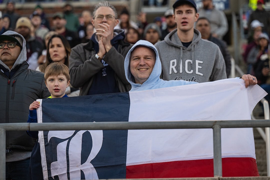 Owl fans and alumni showed up in full force Dec. 26 to cheer on the Rice football team as it squared off with Texas State University in the SERVPRO First Responder Bowl in Dallas.